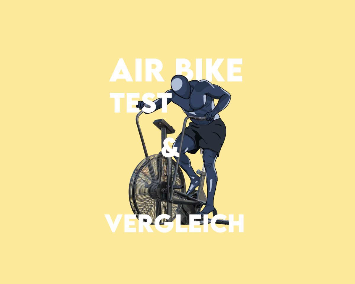 Illustration eines Sportlichen Person welche auf einem Air Bike trainiert.