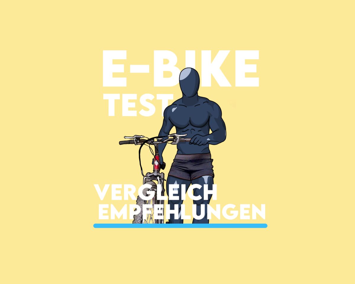 Darstellung eines Menschen der ein E-Bike testet
