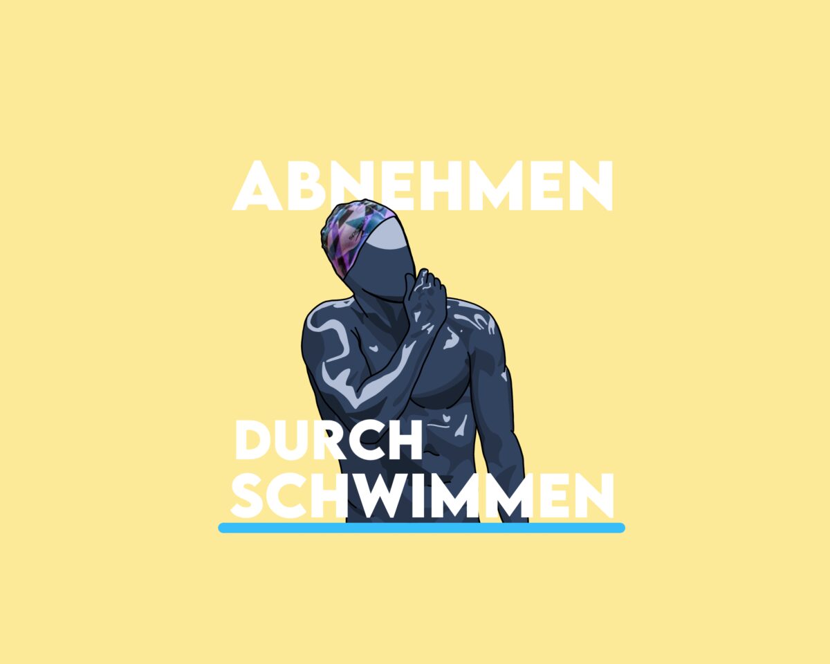 Darstellung einer Person die durch das Schwimmen abgenommen hat