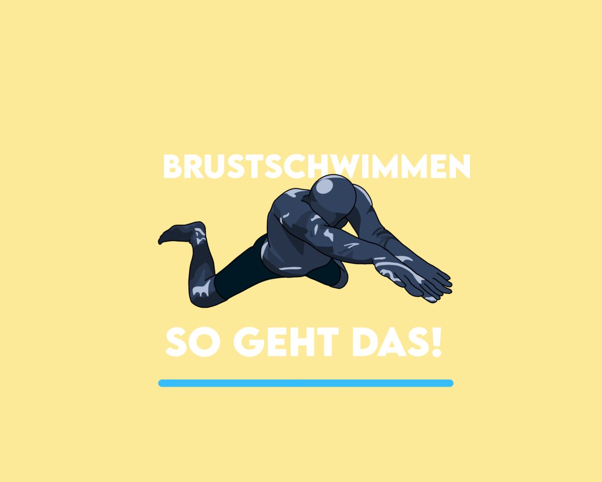 Darstellung eines Menschen der Brustschwimmen macht